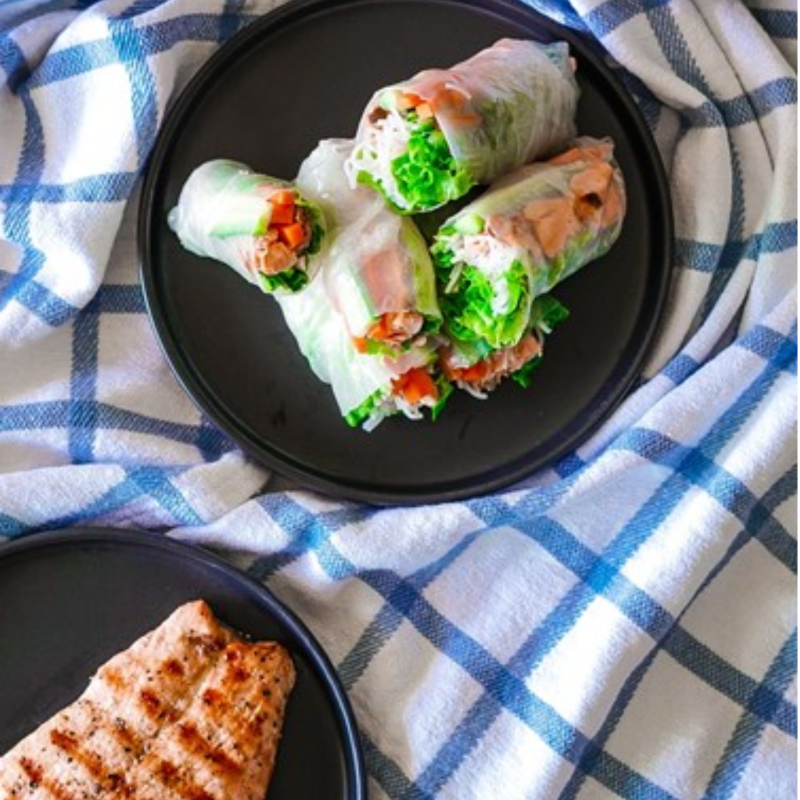 Recipe - Grilled Salmon Spring Rolls